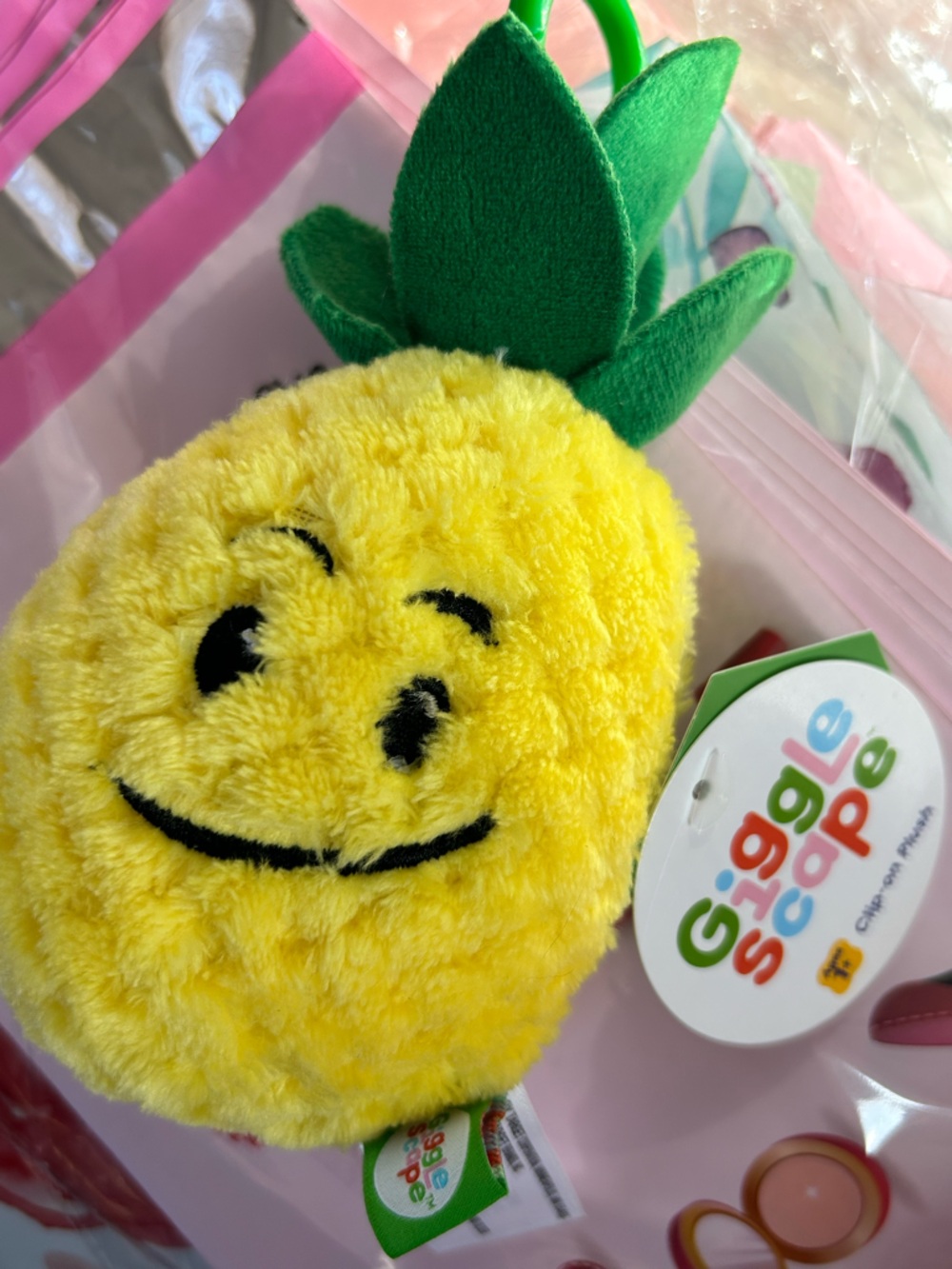 Giggle Scape Pineapple Smiley Plush Pineapple Cute Bagcharm Toy keychain